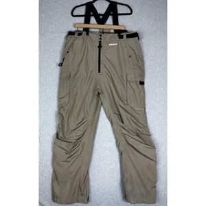 Frabill Pants Mens Large Tan F1‎ Bib Fishing Cargo 3M Scotchlite Outdoor 2103221
